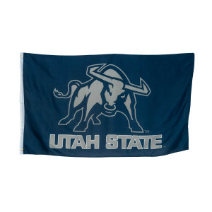Aggie Bull Utah State Navy Gray Flag